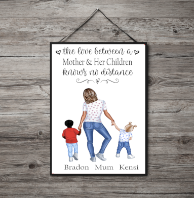 Mother & Children A4 Print, Custom Mother and Child Picture